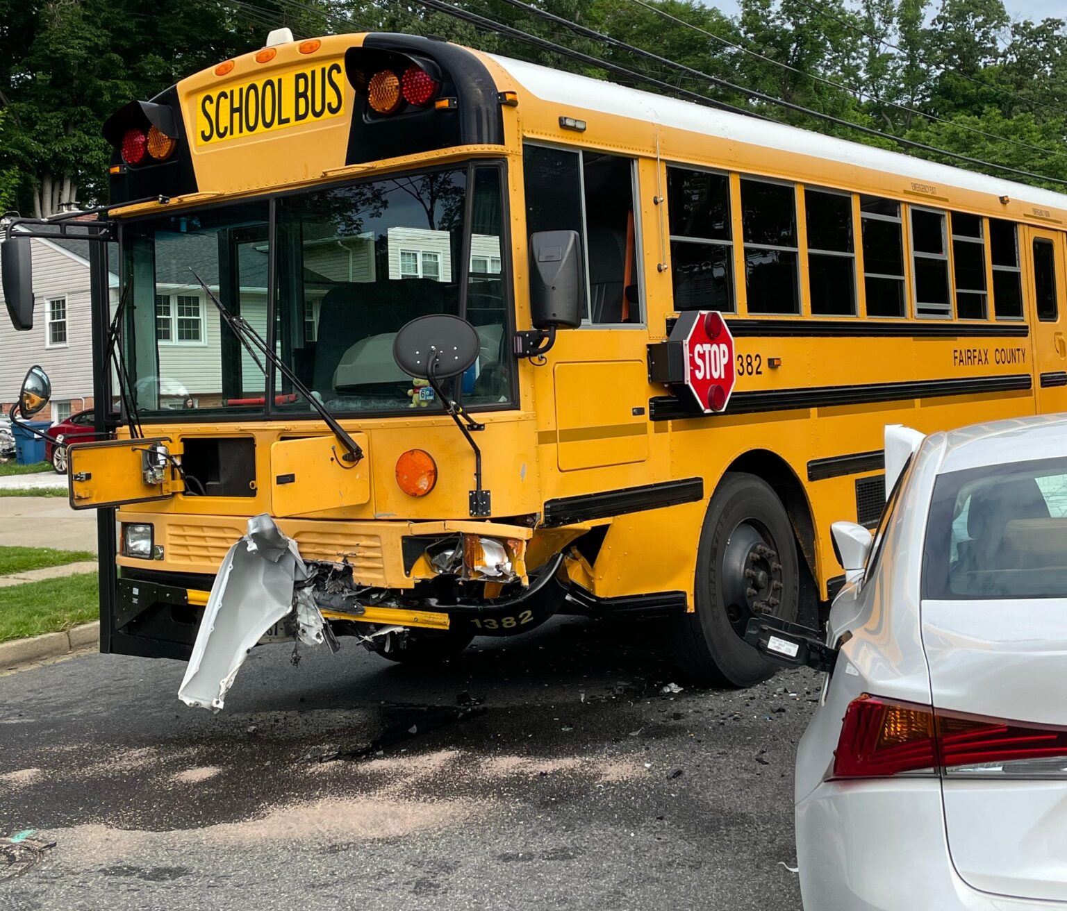 Distracted driver hits a school bus | Annandale Today